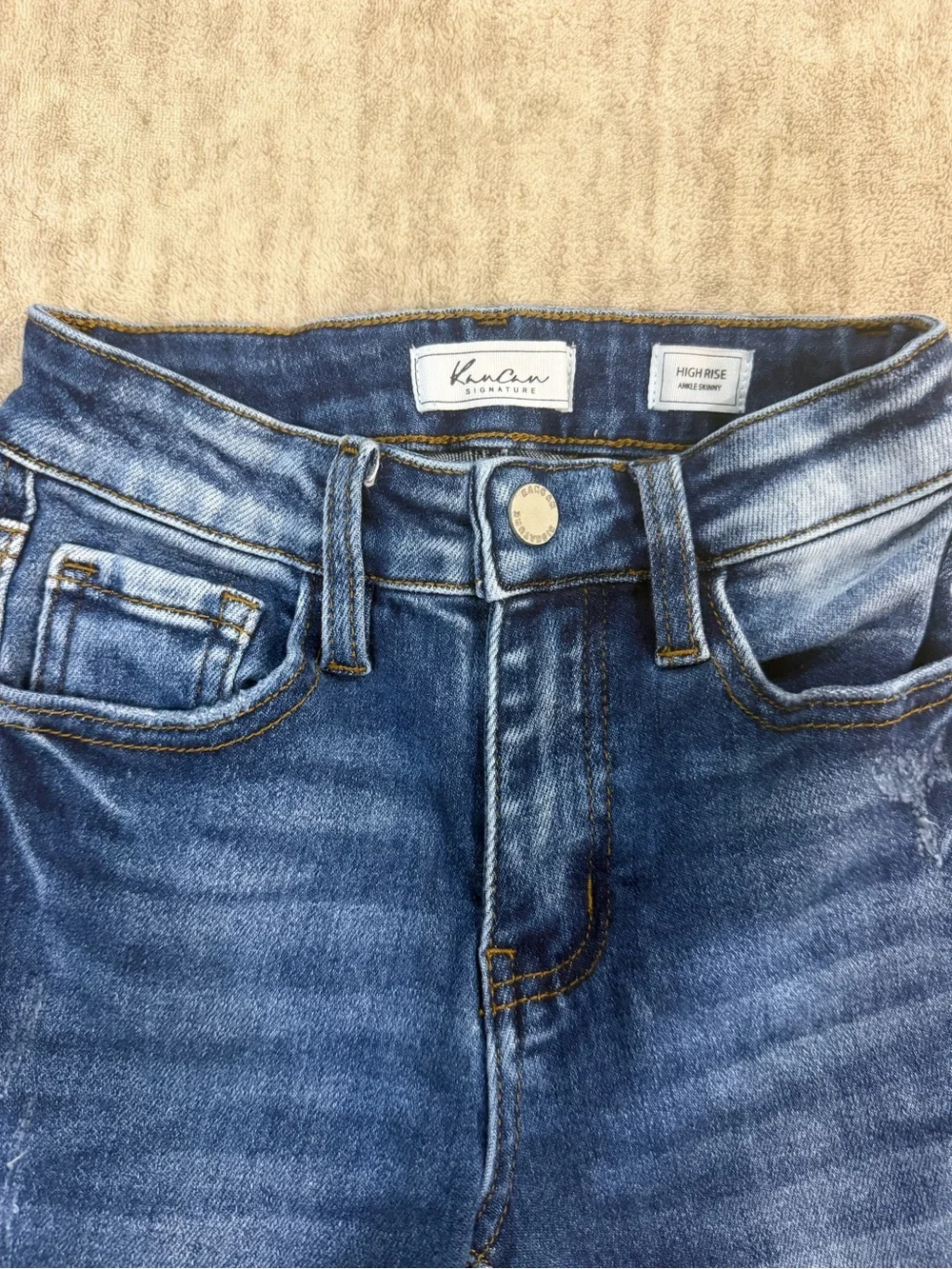 KanCan Girls Dark Blue Distressed Skinny Jeans